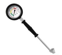 Metal Tire Pressure Gauge with Barb Hook Accurate Scale Rugged Handheld Design Clear for dial Ergonomic Grip for Car Truck Trailer RV Fleet Wheels Portable Black 300x80mm