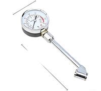 Metal Tire Pressure Gauge with Dual Valve Adapters for Auto Use Shockproof Rubber Enclosure Large Display in PSI and BAR Units (A)