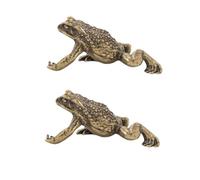 Metal Toad Statue,2.2 Inch Durable Alloy Animal Figurine, Unbreakable Garden Potted Plant Decor, Home Desktop Ornament for Indoor Outdoor Use