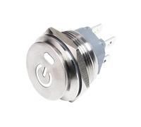 Metal toggle rocker switch 220v 12v 6v 22mm 2NO 4-pin locking buckle fixed 16A high current LED light(Whi Power,22MM 2NO_LATCH_12-24V)