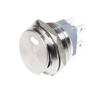 Metal toggle rocker switch 220v 12v 6v 22mm 2NO 4-pin locking buckle fixed 16A high current LED light switch(White,22MM 2NO_LATCH_12-24V)