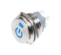 Metal toggle rocker switch 220v 12v 6v 22mm 2NO 4-pin locking buckle fixed 16A high current LED light(Blue Power,22MM 2NO_LATCH_3-6V)