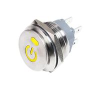 Metal toggle rocker switch 220v 12v 6v 22mm 2NO 4-pin locking buckle fixed 16A high current LED light(Yell Power,22MM 2NO_LATCH_220V)