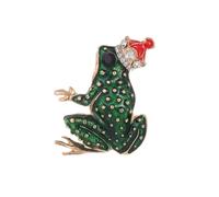 Metal Tone Frog Brooch Pin for Sweater and Coat Styling | Decorative Animal Lapel Accessory for Cardigan or Bag