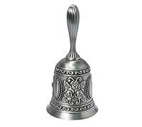 LYFJXX Hand Bell Metal Tone Ring Alarm Hand Hold Service Call Bell Desktop Bell Tea Dinner Bell Game Bell Christmas Bell (silver)