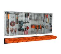 Metal Tool board 156x72cm Pegboard tool holders Tool hooks 12 stacking orange