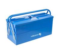 Högert Technik Metal Tool Box for Tools and Small Parts 50 x 20.5 x 29 cm Fully Access Compartments Sturdy Case