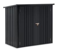 Metal Tool Shed 142 x 87 x 134 cm - Garden Helpers by Uniprodo Black