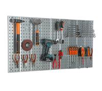 Metal Tool Wall 116x59cm Pegboard Tool Holders Tool Hooks Workshop Garage Strong