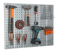 Metal Tool Wall 78x59cm Storage System with Tool Holders Tool Hooks Pegboard