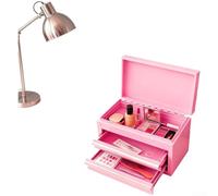 Metal Toolbox 3-Layer Storage Organizer with Handle, Sturdy SPCC Steel Tool Chest for Home Office Workshop Desktop, Compact Portable Case for Tools and Supplies(Pink)