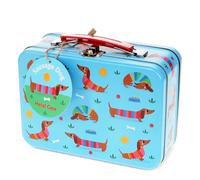 Metal Toy Chest Rex London Chien Saucisse Bleu 8x19x16,8 cm
