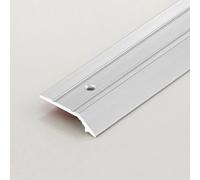 Metal Transition Strips for Uneven Floors Threshold Ramp Gold/Black/Silver/Gray/Rose with mounting Holes Scratch-Resistant Easy Installation for Laminate Carpet, Floor, Tile(Silver,3PCS 90cm/3ft)