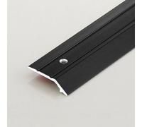 Metal Transition Strips for Uneven Floors Threshold Ramp Gold/Black/Silver/Gray/Rose with mounting Holes Scratch-Resistant Easy Installation for Laminate Carpet, Floor, Tile(Black,1PCS 90cm/3ft)