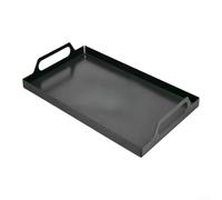 Metal Tray with Handle, Versatile Storage and Serving Tray Made of Carbon Steel, Square Design for Kitchen and Living Room, Robust and Easy to Clean, Black (Small Black)