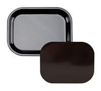 Metal Tray with Soft Magnetic Lid Black Tray with Spill Proof Cover Small Mini Rolling Trays Storage for Home or On-The-Go