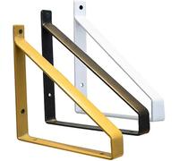 Metal Triangle Shelf Brackets, Wall Hanging Brackets for Shelves, 30cm/12inch, Sturdy Gold Supports for Home Decor, Easy Install for Floating Shelves