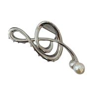 Metal Triple Key Claw Clip, Musical Score Fancy Strong Hairpins - Music Note Claw Clips Pearl Jaw Plamps, Non- Metal Hairpins For Girls Treble Key Hair Clip