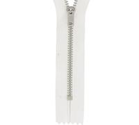 Metal Trouser Zip Closed End: 12cm: White