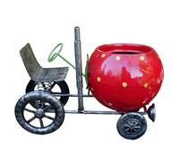 Metal Truck Flowerpot, Ornament Succulent Plant Flower Pots Planter Container for Patio Lawn Garden Outdoor decoration, house planters indoor Home Window herb box Handmade gift (Red)
