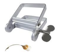 Metal Tube Squeezer, Heavy Duty Toothpaste Squeezer with Non-Slip Tight Gear Bite, Aluminum Alloy Paint Tube Wringer for Artists, Hair Salon, and Bathroom, Rust-Proof Silver