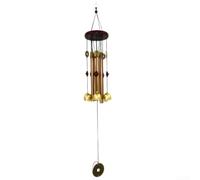 Metal Tube Wind Chimes for Garden, Copper Alloy and Solid Wood Bell, Handmade Outdoor Decor for Home Patio Yard(B)