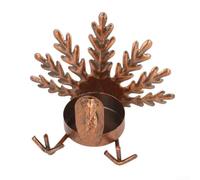 Metal Turkey Candle Holder Set, 6-Piece Iron Turkey Ornaments with Copper Finish, Thanksgiving Table Centrepiece and Dining Room Decoration for Autumn Tea Light Decor and Seasonal Holiday