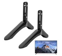 Metal TV Stand for Smart TVs No Drill Table Legs 2-Piece Desktop Mount Compatible with Most 32-65 Inch TVs Adjustable Height Sturdy Support.