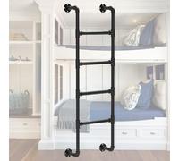 Metal Twin Bunk Ladder - Wall Mounted Attic Loft Ladder, Emergency Egress Window Well Escape Ladder, 330lbs Load Capacity, Wrought Iron Construction