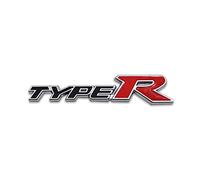 Metal Type-R Logo Car Emblem, 3D Racing Sport Badge (Black&Red)