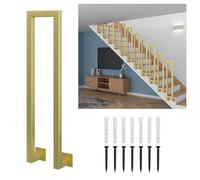 Metal U Shaped Handrails for Indoor and Outdoor Stairs,Modern Stair Railing Handrails with Installation Kit,Front Porch Hand Rails for Porch,Loft,Terrace,Hotel(45cm/18in)