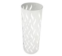 Metal Umbrella Holder Stand Round Storage Rack with Hollow Design (White)