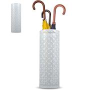 Metal Umbrella Holder Umbrella Stand for Hallway Free Standing Umbrella Storage Bin Multipurpose Walking Stick Holder Umbrella Bucket for Umbrella Cane Wrapping Paper Entryway Home Hotel Office(White)