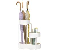 Metal Umbrella Stand At The Entrance, Freestanding Circular Umbrella Holder With Space For Canes And Walking Sticks. Ideal for Hotels, Entryways, Offices, and Hallways.(White,A)
