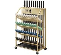 Metal Umbrella Stand, Freestanding Umbrella Storage Rack With Removable Drip Tray And Casters On The Base. Ideal for Entryways, Offices, and Hotel Lobbies.(Gold,L)