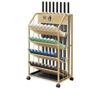 Metal Umbrella Stand, Freestanding Umbrella Storage Rack With Removable Drip Tray And Casters On The Base. Ideal for Entryways, Offices, and Hotel Lobbies.(Gold,S)