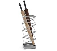 Metal Umbrella Stand Holder - Freestanding Entryway Storage Rack for Long & Short Folding Umbrellas, Drip Tray Base, Stylish Umbrella Bucket Shelf for Home & Office