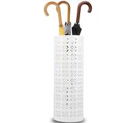 Metal Umbrella Stand Holder Waterproof Umbrella Stand Rack Freestanding Umbrella Storage Rack Umbrella Holder Bin 16.5 x 6inch for Home Entryway Office Hotel (White)
