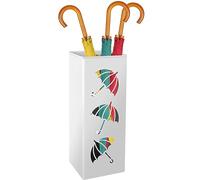 Metal Umbrella Stand, Umbrella Bucket Square Umbrella Stand for Hallway, Umbrella Holder Bin, Metal Umbrella Rack Holder Walking Stick Holder Umbrella Stand Storage for Home Office Decoration(White)