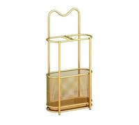 Metal Umbrella Stand with Drainage Base & Hooks - Durable Indoor Entryway Storage Rack - Heavy-Duty Organizer for Umbrellas, Coats, and Accessories