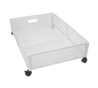 Metal Under Bed Storage Container with Wheels, Large Capacity Storage Box, Easy to Move, Durable Iron Material, Ideal for Bedroom Solutions 23.6x15.9x6.3in (White)