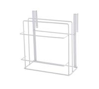 Metal Under Cabinet Kitchen Shelf Over Door Hanging Rack Chopping Cutting Board Holder Stand Bakeware Cookware Towel Storage Organizer Pot Lid Rack (White)