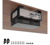 Metal Under Desk Mount Compatible with CalDigit TS4/ TS3 Plus/ TS5 Dock+ Power Bricks Adjustable Under Desk Holder for Thunderbolt 4/3/5 Docking Station Mounting Bracket with Cable Ties and Screws