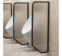 Metal Urinal Privacy Screen DividerWallMounted Decorative Partition with Translucent Glass PanelBlack Urinal Partition for Enhanced PrivacyPack of 2