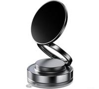 Metal Vacuum Phone Mount for Car - 360° Rotating & 180° Folding Bracket with Super Suction (70 lb), Compatible with 16/15/14/12 and(BLACK)