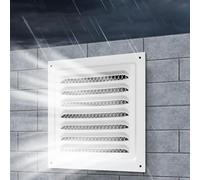 Metal Vent Covers, Metal Vent Cover Square Soffit Ventilation Louver Grille Cover, White Aluminum Alloy Louver Vent Grille Cover(100x100mm)