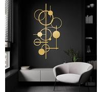 Metal Vertical Geometric Wall Art, Circle Decor, Abstract Line, Metal Artwork Decoration, Modern Art Sculpture Home Ornament for Living Room,Bedroom Hallway and Stairs Nature Home Decor
