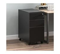 Metal Vertical Lockable File Cabinet with 3 Drawers Mobile Rolling Office Orga AntiTipping System Under Desk Storage Solution Durable 1.4mm Steel Office & Home Use