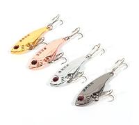 Metal VIB Fishing Lures Crank Baits Red Eyes Fishlike Hook Tackle 3D Eyes Fishing Lures Total Deep Sea Fishing 4pcs 11g 55mm