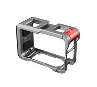 Metal Video Cage for Action 5Pro, Aluminum Frame | Protective Frame with Multiple Mount Point for Lighting Accessories, Silicone Padding, Side Window